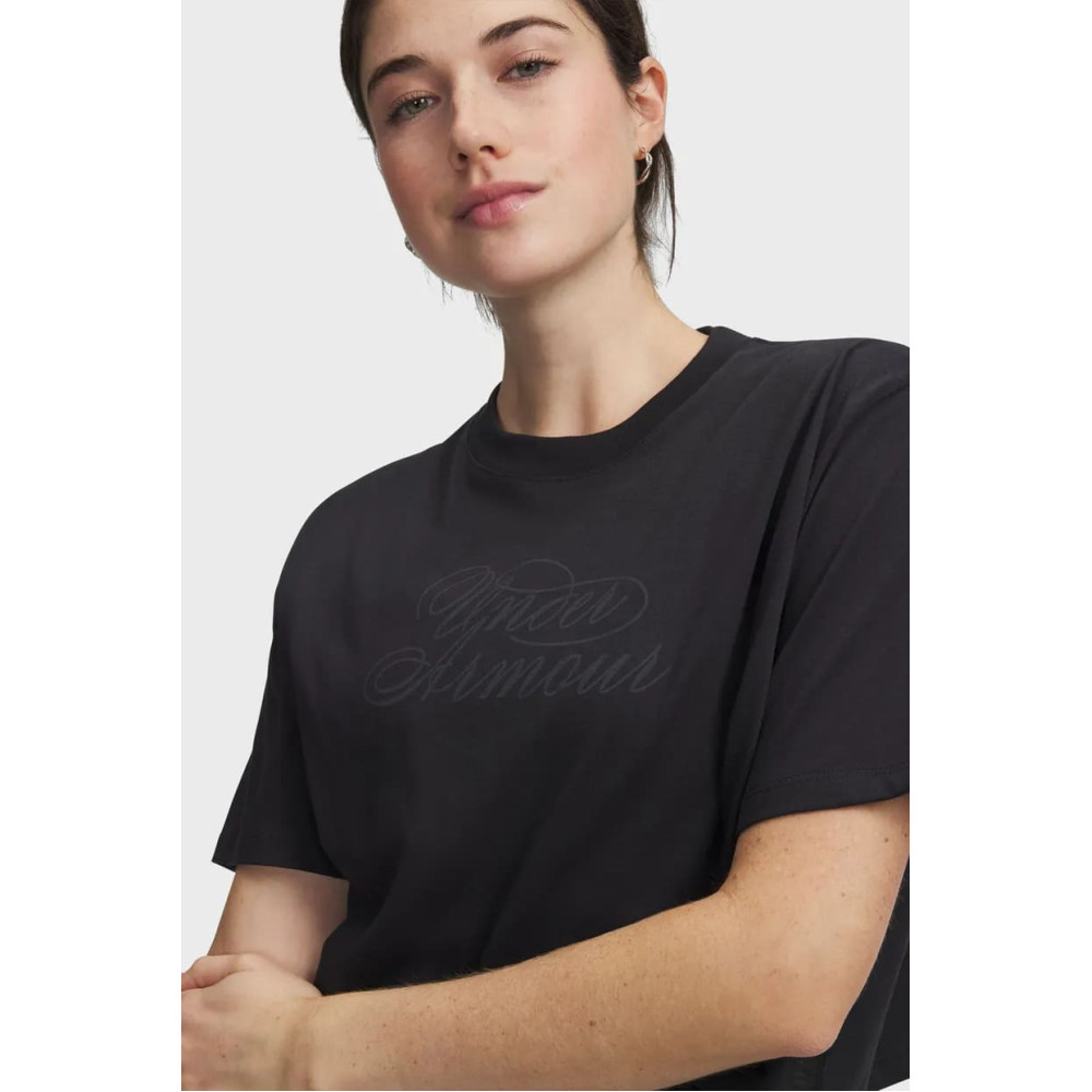 Женская  футболка UA W SCRIPTHEART CROP SS-BLK