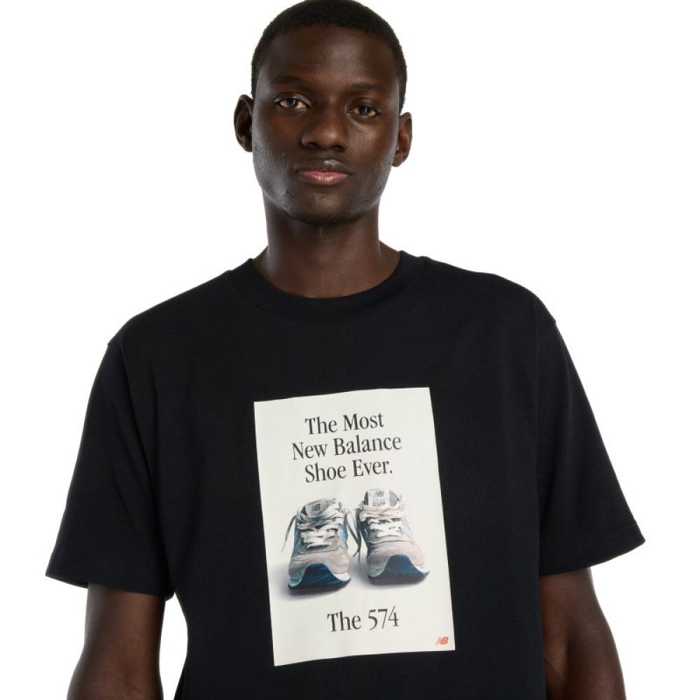 Мужская черная футболка 574 Ad New Balance 