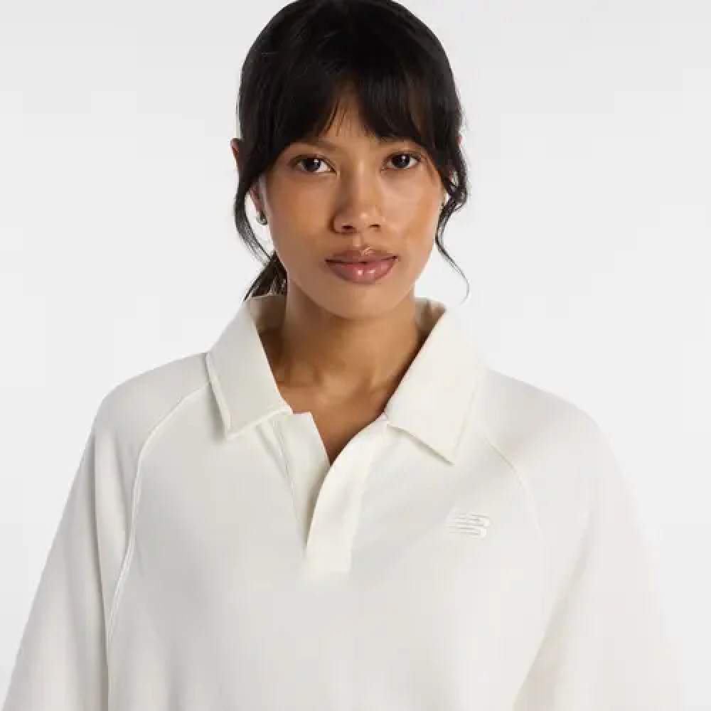 Футболка NB женская Coastal Fleece Oversized Polo бежев