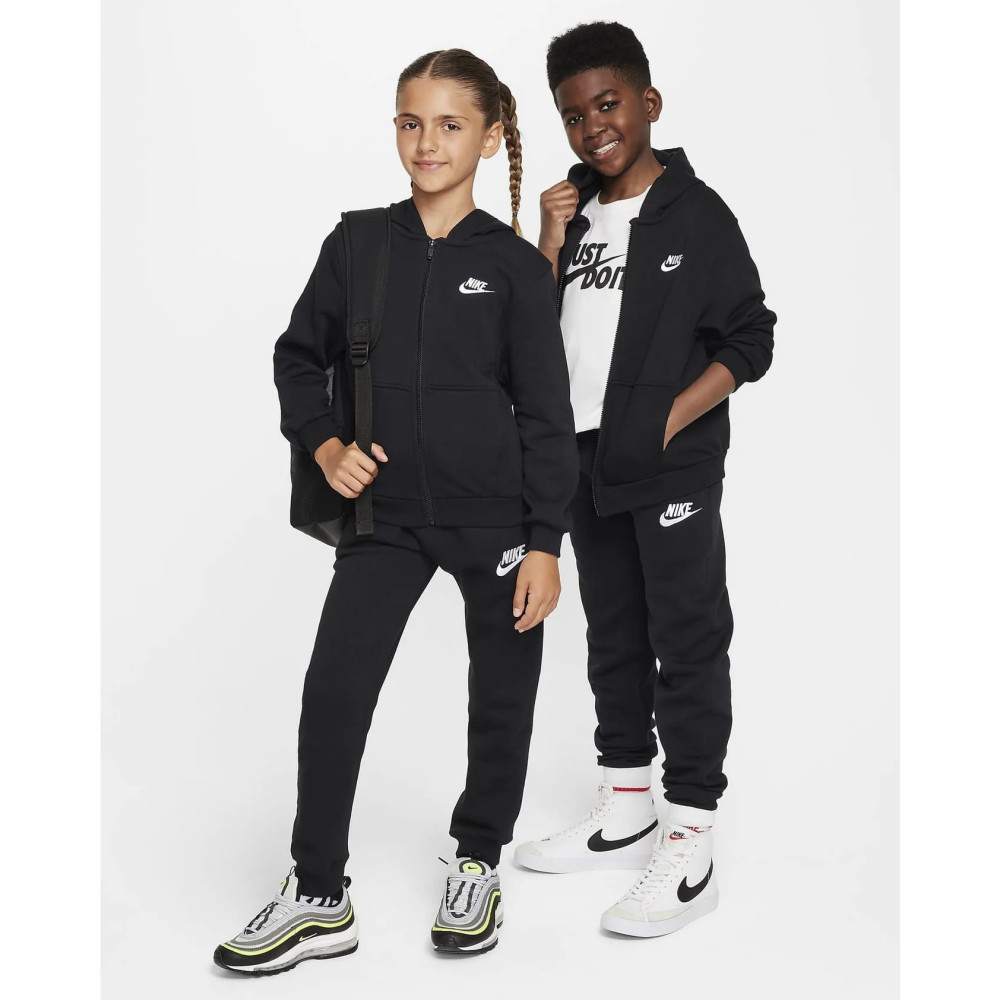 Толстовка (костюм) дитяча Nike Club Fleece Older French Terry Full-Zip Hoodie Black 