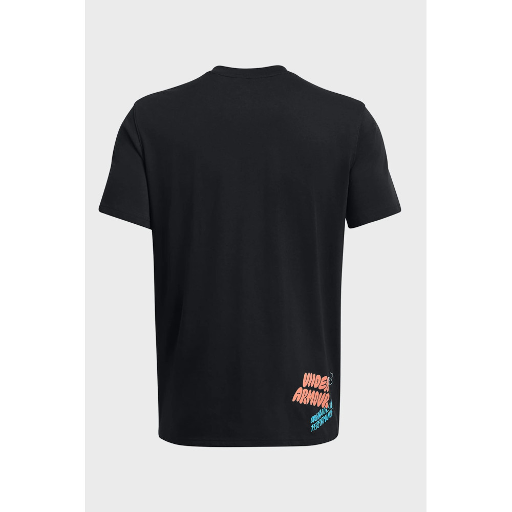 Черная футболка UA HW LOGO OVERLAY EMB SS