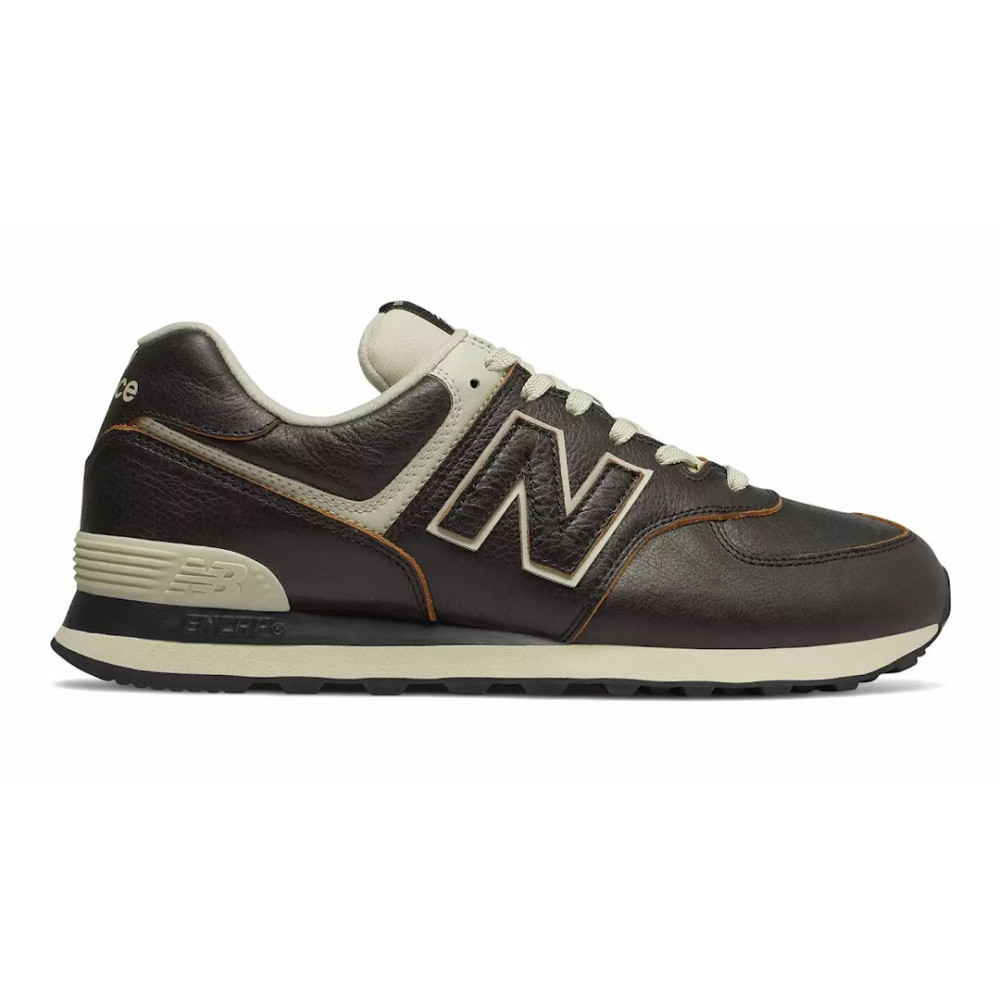 Мужские коричневые кроссовки New Balance 574 Leather