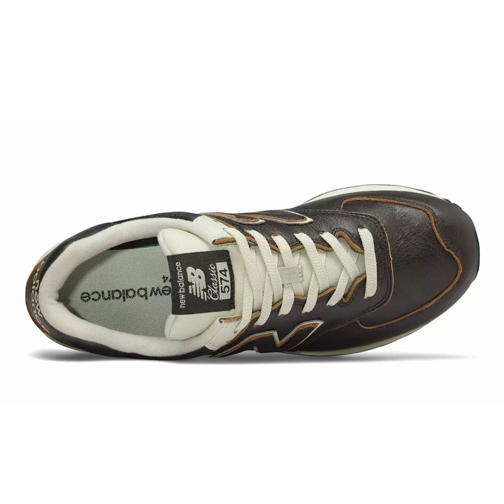 Мужские коричневые кроссовки New Balance 574 Leather
