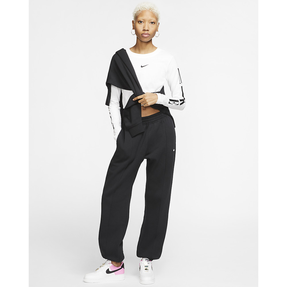 Жіночі чорні штани NIKE M J ESS FLC PANT